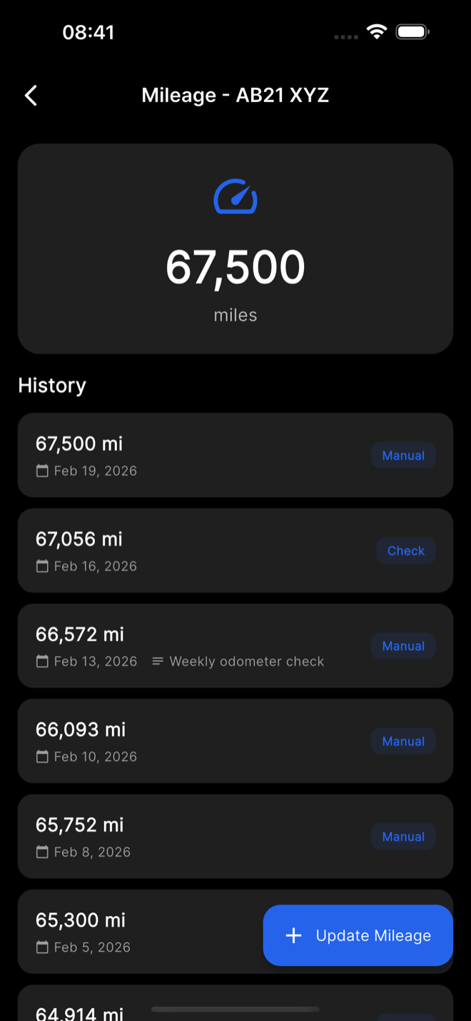 Mileage Tracking